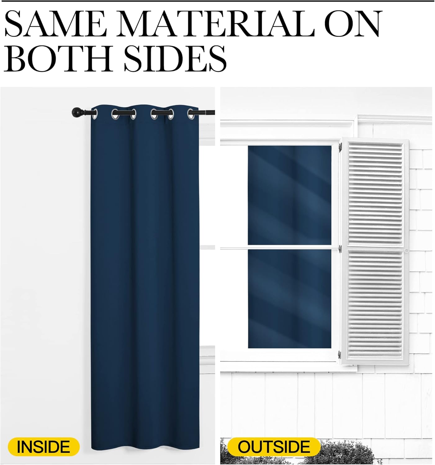 NICETOWN Blackout Curtains for Patio Glass Doors - Moroccan Blue, 42" Wide x 90" Long, Privacy Drapes