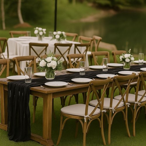 10FT Black Cheesecloth Table Runner 120 Inch Rustic Boho Gauze Cheese Cloth Table Runner for Wedding Baby Shower Bridal Shower Birthday Party Home Decorations