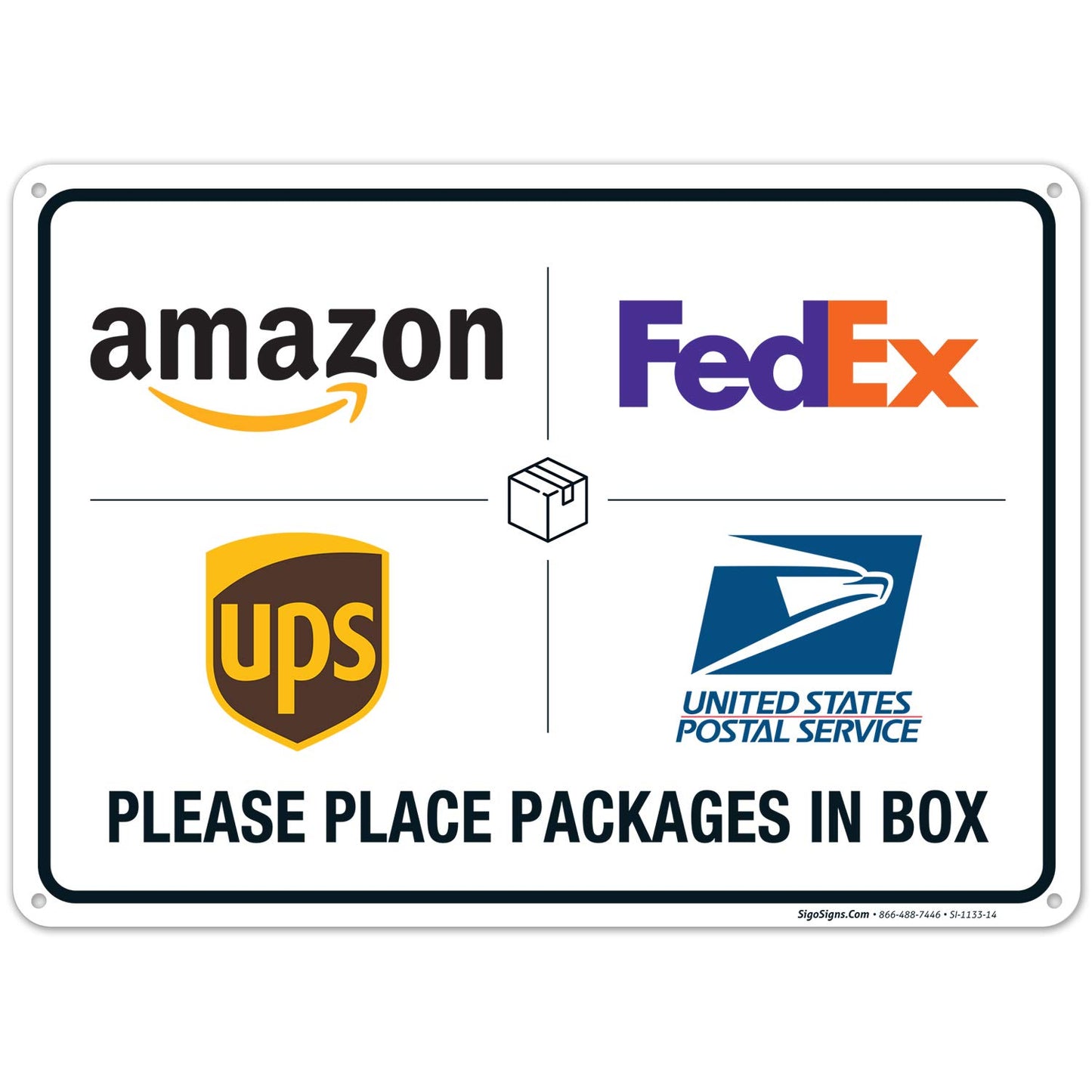 Sigo Signs Package Delivery Sign - Please Leave Packages Here | Rust-Free Aluminum, 10x14 Inches