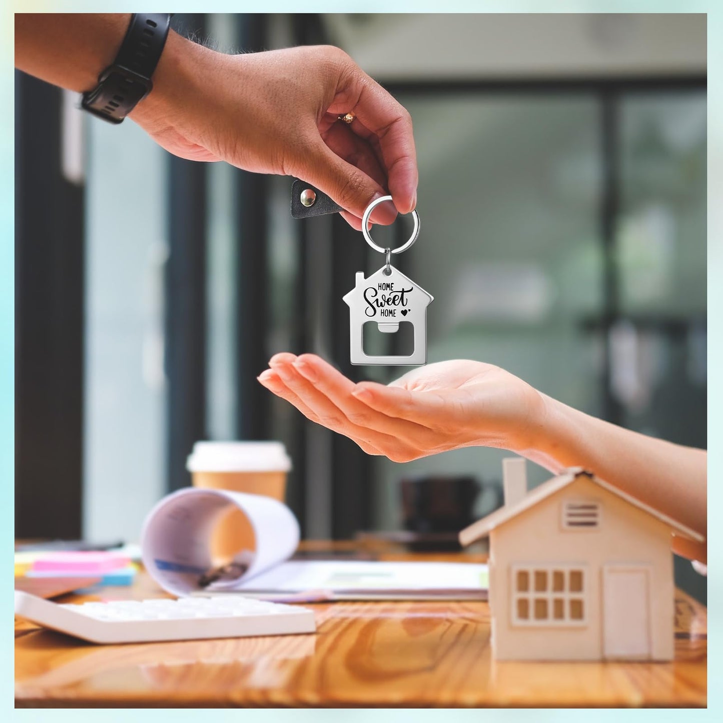 Jingmore 30 Pcs New Home Keychains Bulk Estate Agent Gifts Sweet House Keyrings Housekeeping Gift Housewarming Party Favors (Sweet Home)