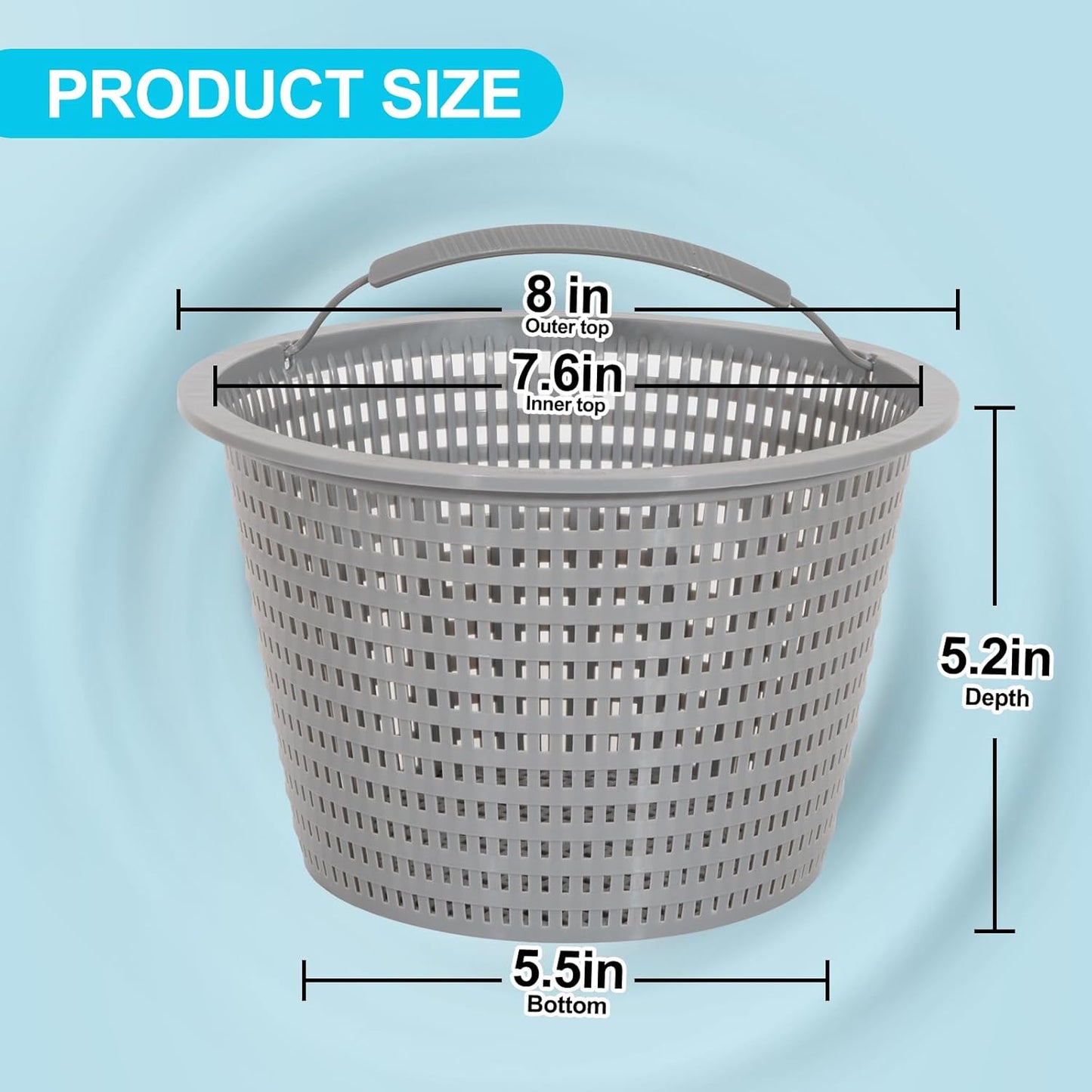 Sepetrel Swimming Pool Filter Basket Set - Replacement Skimmer for In-Ground Pools | Captures Leaves & Debris