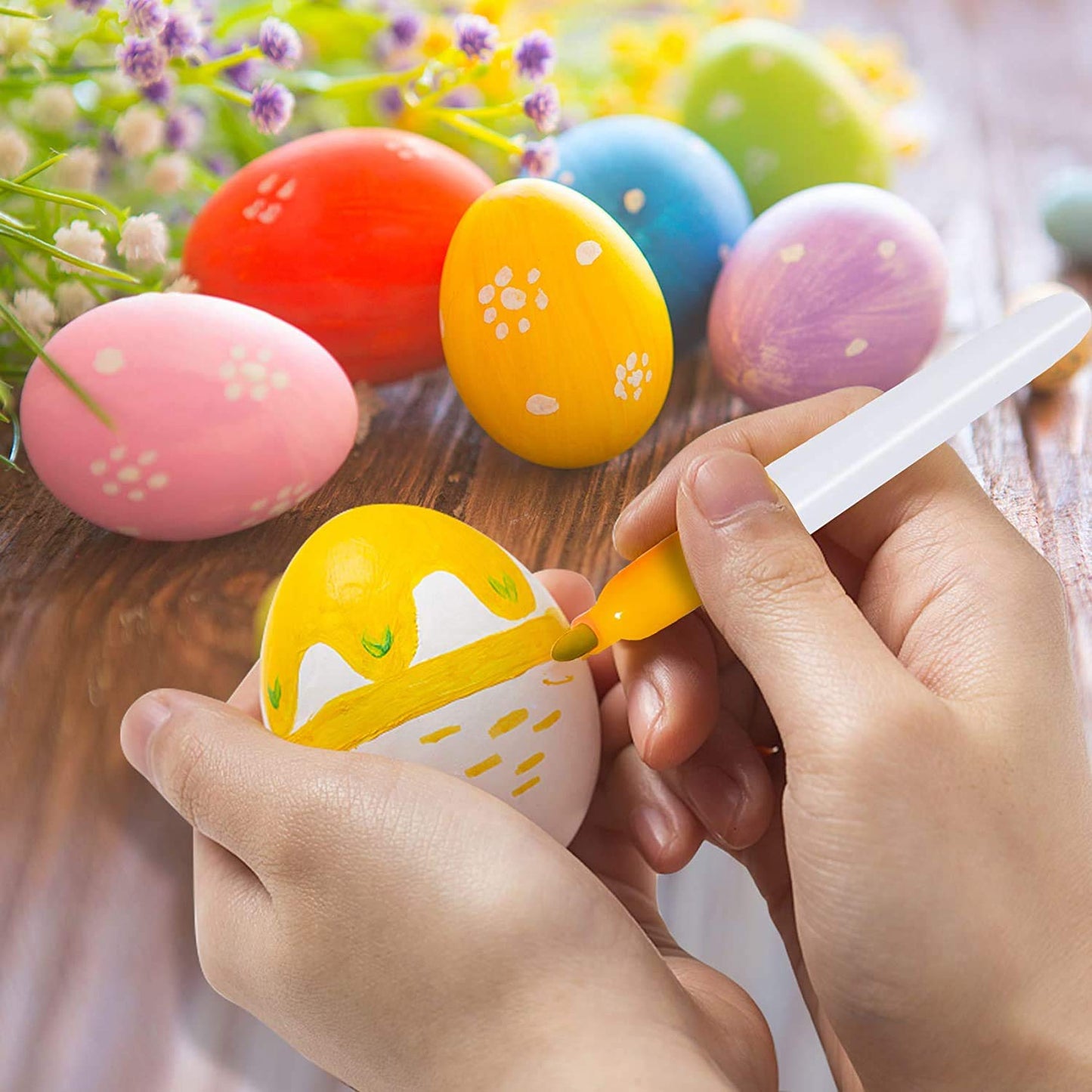 Double Couple 20 PCS White Plastic Eggs for Hunts, Basket Fillers, Gift, Compatible with Egg Decoration Spinner Machine