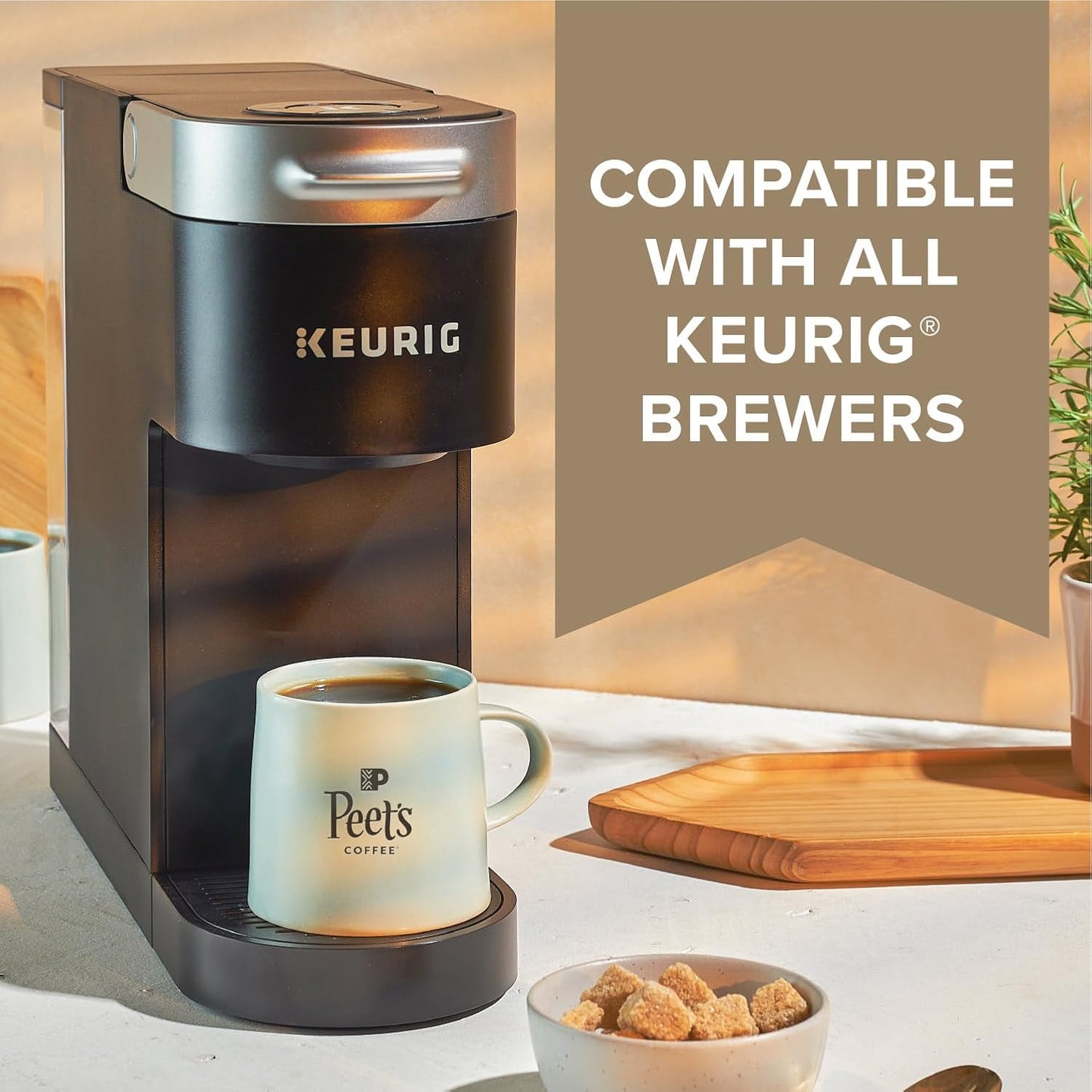 Peet's Coffee Medium Roast K-Cup Pods - 100% Arabica Coffee, 60 Count (6 Boxes of 10 Pods)