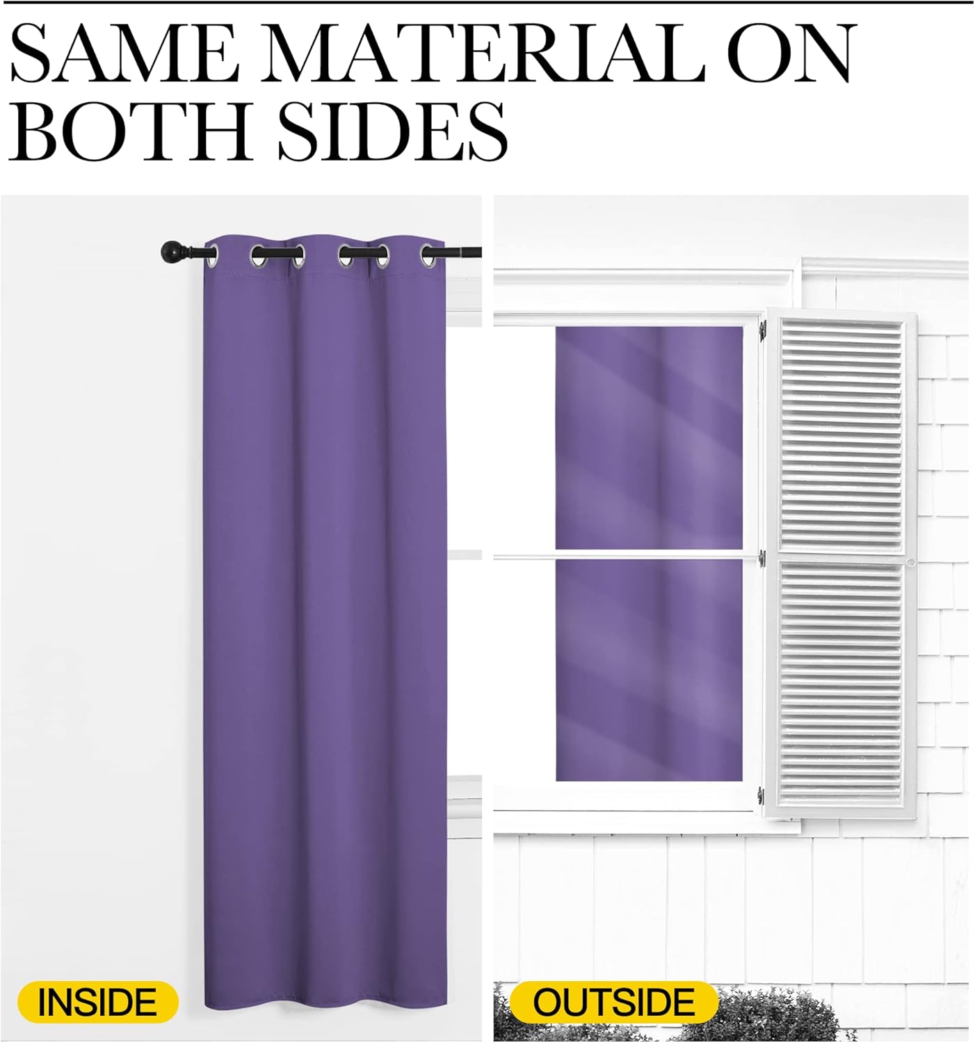 NICETOWN Blackout Curtains for Patio Glass Doors - Privacy Drapes in Lilac Purple, 42" x 90" (1 Pair)