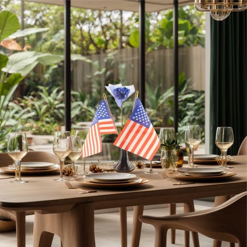 20 Pack USA Flags American Stick Flag Small Mini Handheld Flags for July 4th Independence Day&Memorial Day Decorations,（ 5 × 8inches）, essential for parties and celebrations ﻿