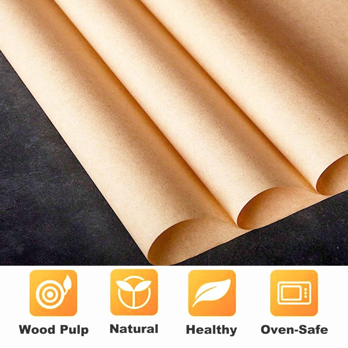 100 Pcs Parchment Paper Baking Sheets,12x16 In /30X40 cm Non-Stick Precut Baking Kitchens Parchment Paper, Perfect for Baking Air Fryer Grilling Steaming Bread Cookie Cup Cake and More (Unbleached)