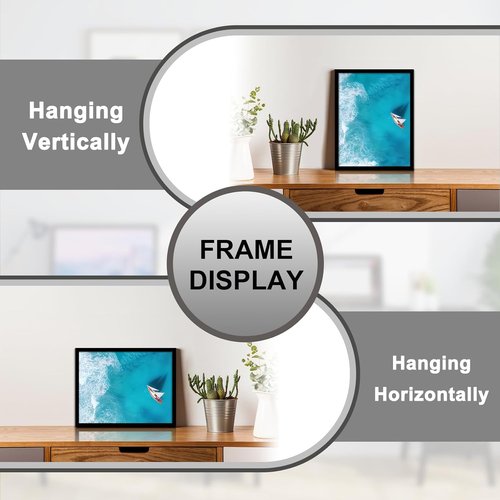 Black Picture Frame Set of 2 by [Brand Name] - Lightweight & Durable for 8.5x11 Inch Photos | Horizontal/Vertical Display