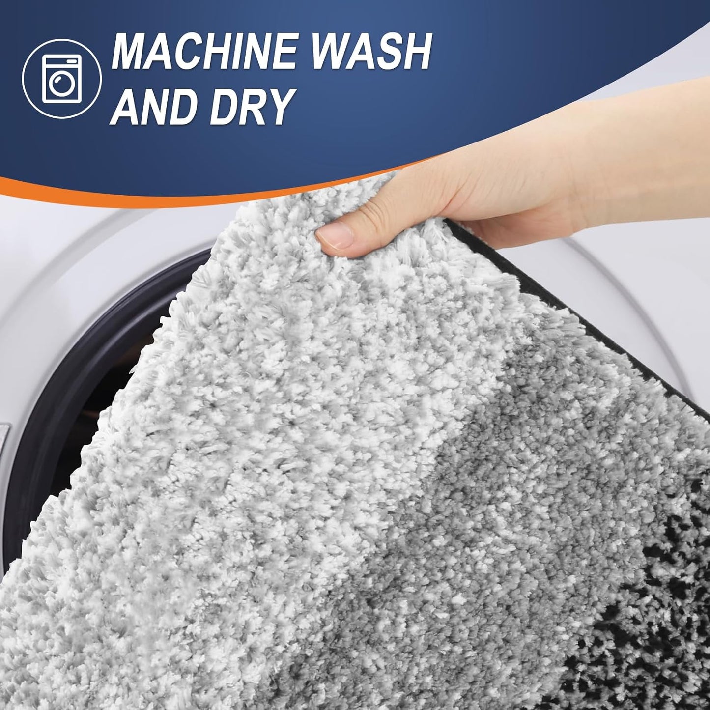 OLANLY Large Bathroom Rugs - Extra Soft Microfiber Mat | Quick-Dry, Machine Washable, Black 50x30