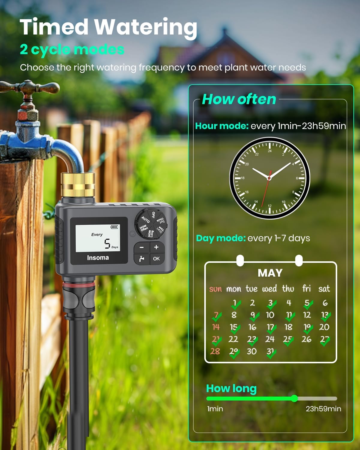 Skiennix Water Timer - 2 PCS Brass Inlet Sprinkler Timer with Rain Delay & Automatic Drip Irrigation