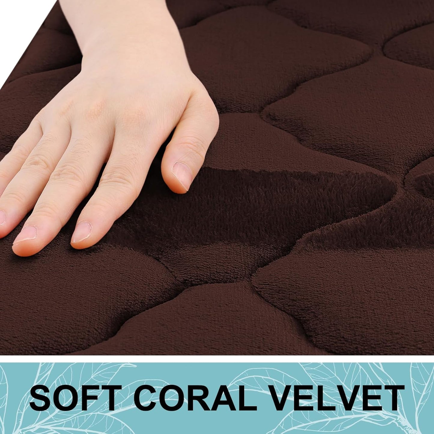 OLANLY Memory Foam Bath Mat Rug - Ultra Soft, Non-Slip & Absorbent | 24x16 Inches, Brown