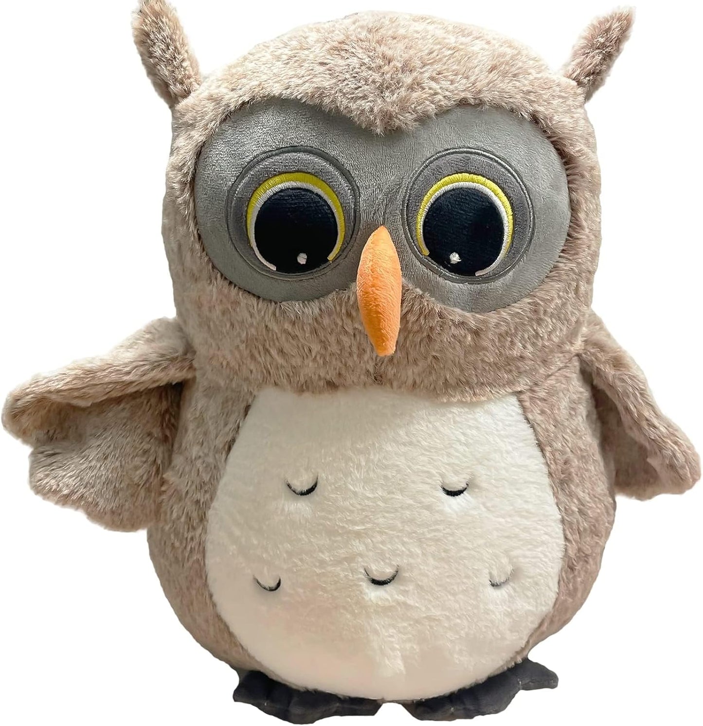 Ryttir 15.7 Inch Chubby Gray Owl Plush Toy - Adorable Adventure Stuffed Animal Gift for Kids & Women