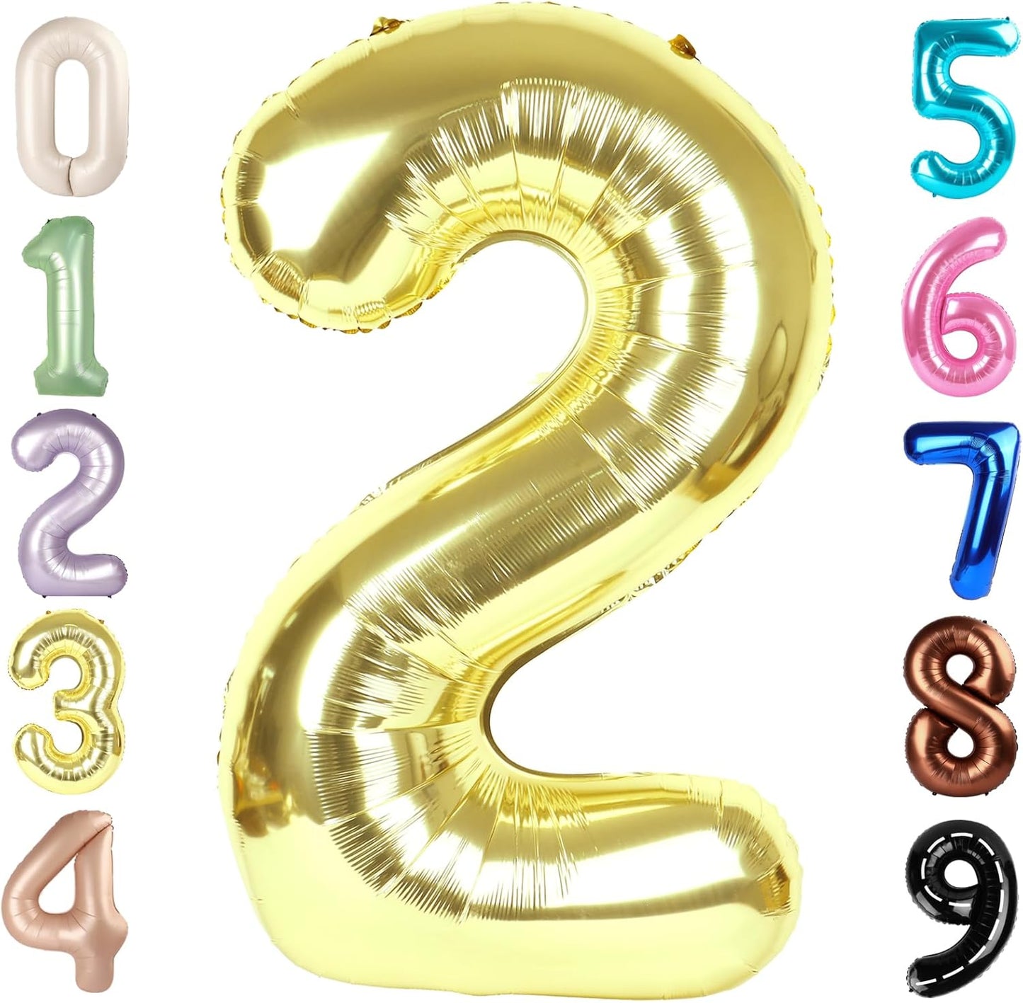 Light Gold 40 Inch Number Balloons by [Brand Name] - Perfect for 2nd, 12th, 21st Birthday & Celebration Decor