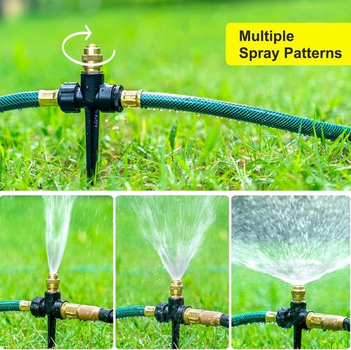 FANHAO Garden Sprinkler System - Adjustable 360° Coverage for Lawn, Patio & Flower Beds