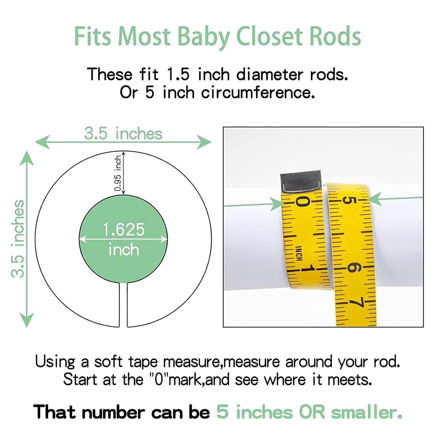 Pro Goleem Baby Closet Dividers - Unisex Nursery Organizer for Baby Clothes | Fits 1.5" Rod, 6 PCS