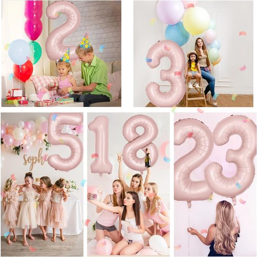 40 inch Pink Number Balloon Light Pink 0 Balloon Number 0 Balloon for Birthday Party Decorations