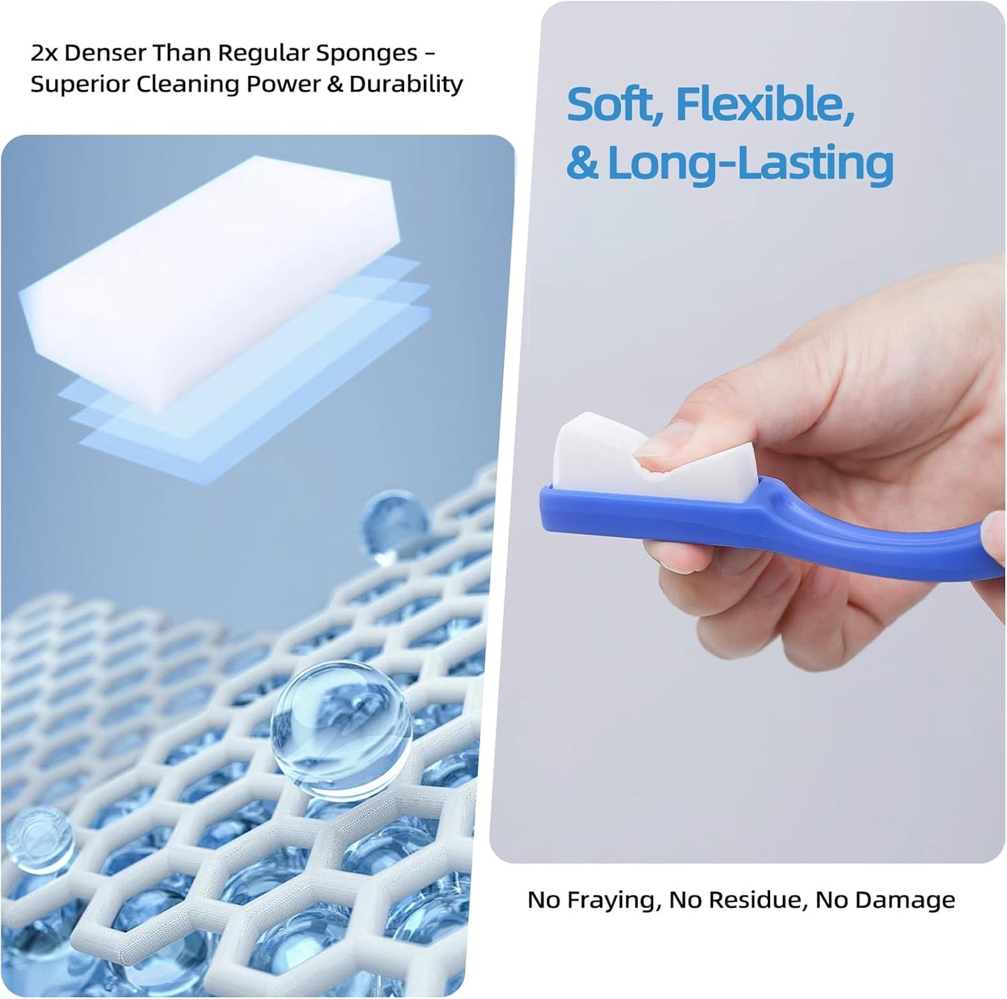 Magic Sponge | High-Density Melamine Foam Eraser Set with 33 Refills & 2 Scrub Brushes - Ideal for Kitchen, Bathroom & Precision Cleaning