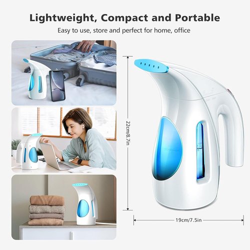 HiLIFE Portable Handheld Clothing Steamer - 700W Quick Wrinkle Remover, 240ml Capacity | Maya Blue