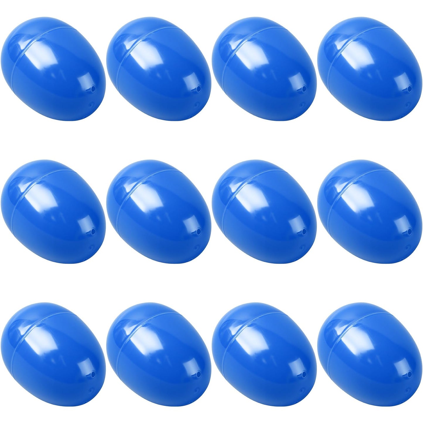 yptniginu Easter Eggs 2.4” - Blue Fillable Easter Eggs - 12 Pcs Easter Basket Stuffers - Blue Eggs Bowl and Vase Filler Faux for DIY Spring and Easter Decorations (Blue)