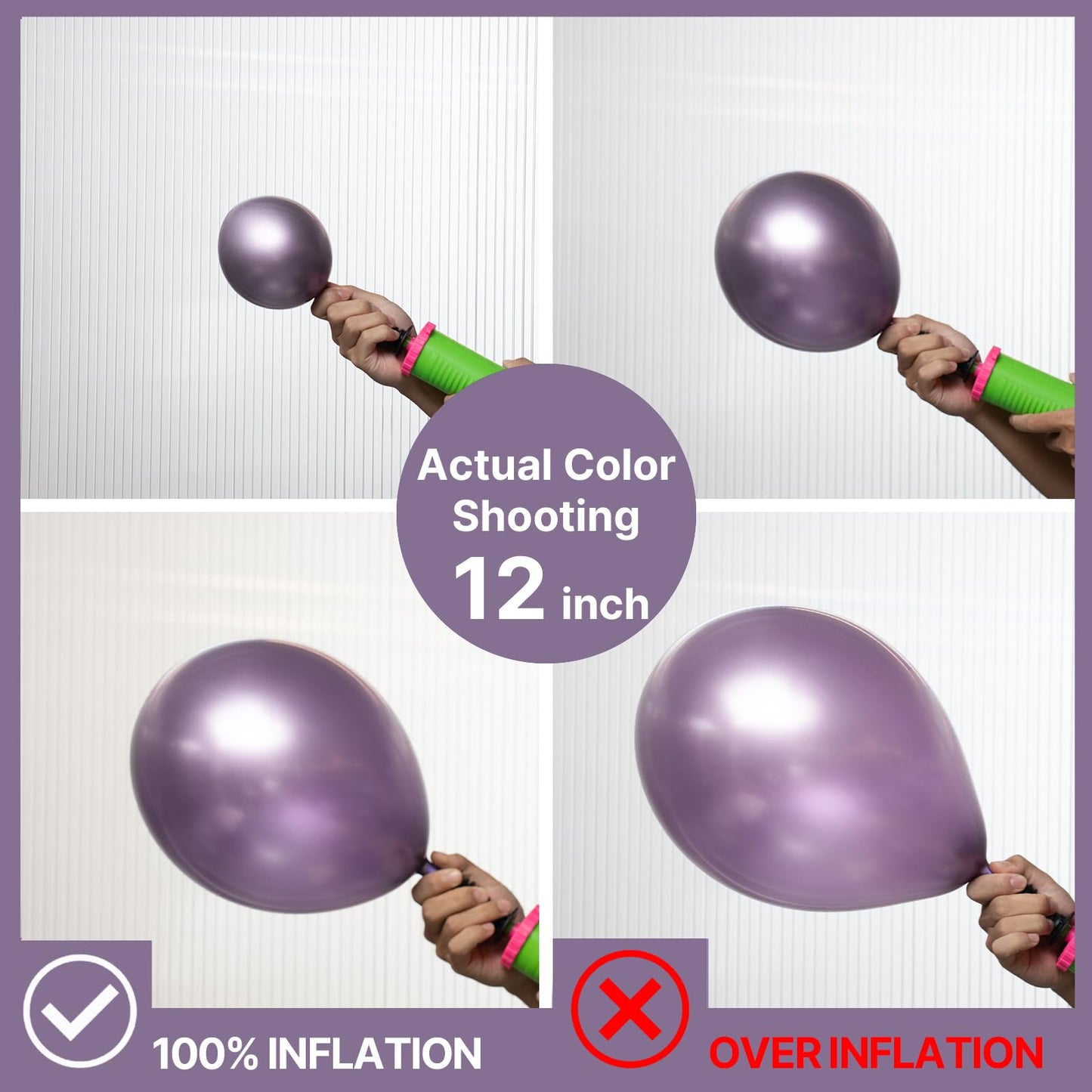 PartyWoo Metallic Purple Balloons 50pcs 12 Inch Chrome purple Balloons for Graduation Baby Shower Bridal Shower Wedding Bachelorette Engagement Girl Butterfly Birthday Party Decorations Purple-G130