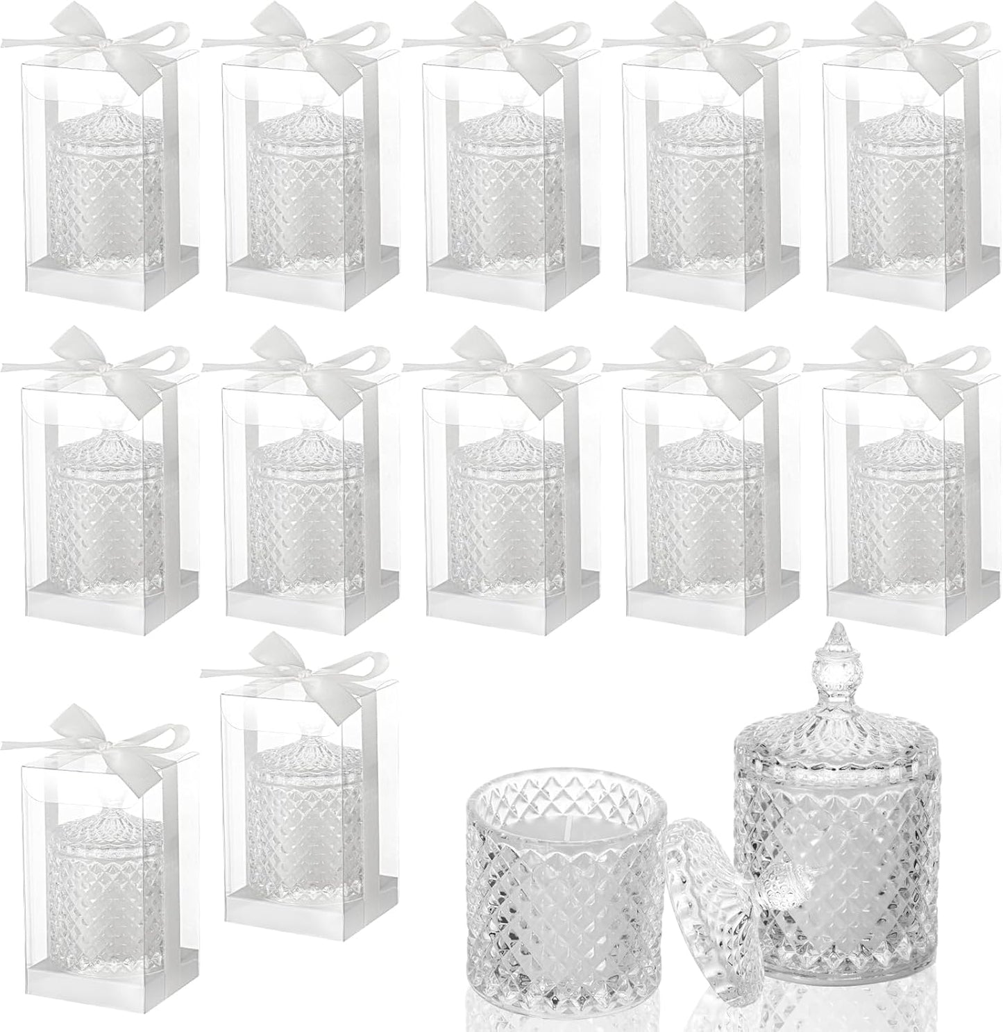 12 Pack Wedding Candle Favors for Guests in Glass Personalized Favors Candles Bulk Souvenirs Bridal Proposal Gift Thanks for Coming Wedding Party(Stylish Style)