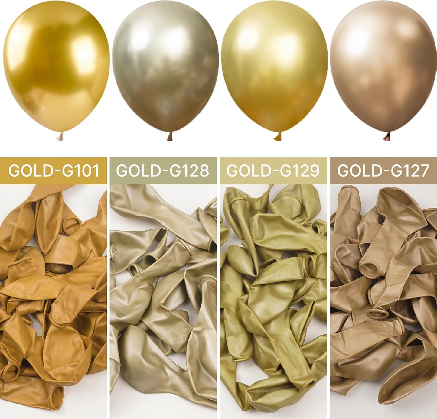 PartyWoo Gold Balloon Arch Kit - 100pcs in 5-18 Inch Sizes for Birthday, Wedding & Baby Shower Decor