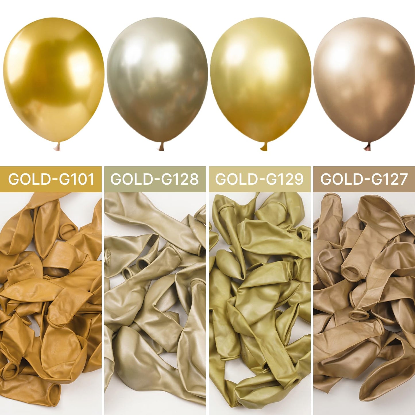 PartyWoo Gold Balloons 127pcs Different Sizes of 36 18 12 10 5 Inch Gold Balloon Arch Kit Garland for Graduation Birthday Wedding Anniversary Baby Shower Retirement Casino Party Decorations Gold-G101
