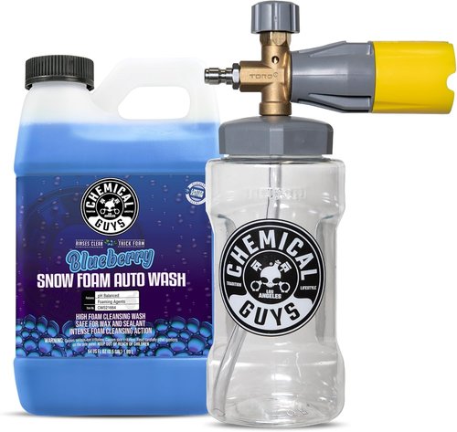 Chemical Guys Big Mouth Max Release Foam Cannon | Blueberry Snow Foam Car Wash Soap - 64 fl oz for Cars, Trucks, SUVs, RVs & Boats