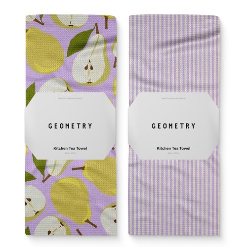 GEOMETRY Spring Kitchen Towels - Quick Dry Microfiber Cloth Spring & Summer Dish Towels for Kitchen Drying - Premium Quick Dry Towel - Pear Parade, 18" x 30" - 2-Pack