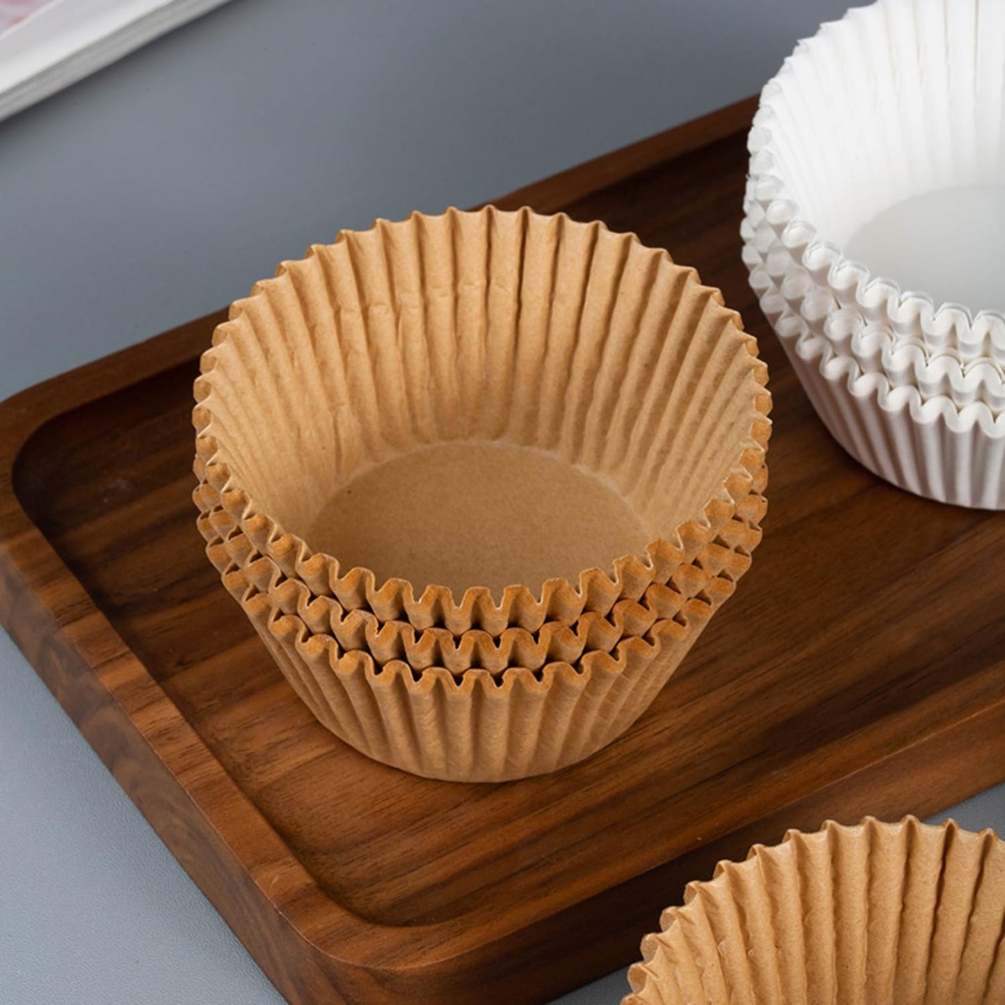 Prefer Green Non-stick 500 Count Mini Cupcake Liners for Baking, Natural, Food-grade Cupcake Wrapper, Greaseproof Parchment Muffin Liners,Baking Cups for Cupcakes, Muffins, Nuts