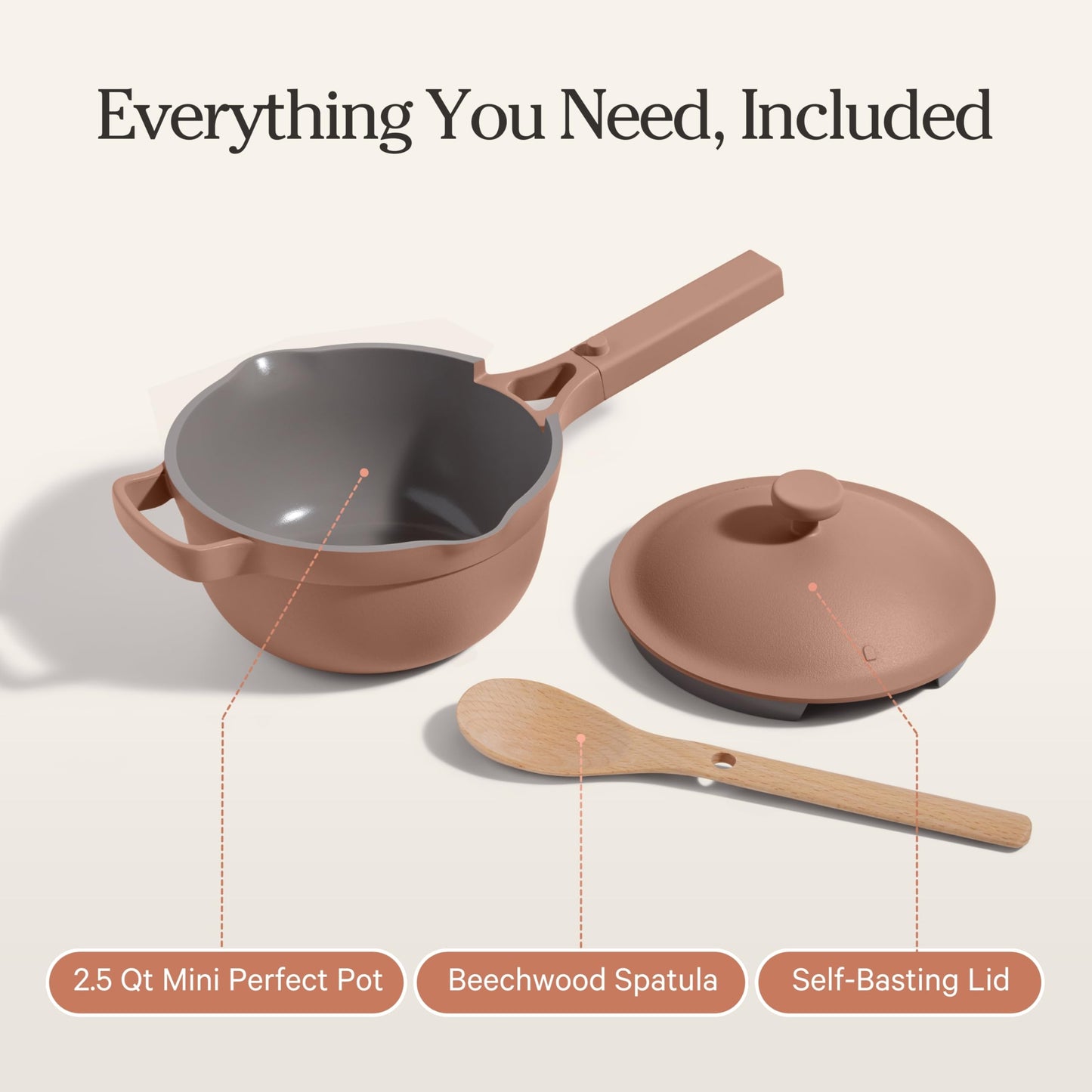Our Place Mini Perfect Pot | 2.5 Qt Ceramic Pot with Lid & Spatula | Patented 8-in-1, PFAS-Free Nonstick, Non-Toxic Cookware | Induction & Oven-Safe up to 450°F | Spice