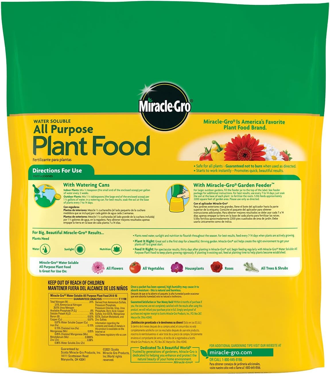 Miracle-Gro Water Soluble Plant Food - All-Purpose Fertilizer for Indoor & Outdoor Plants | 5.5 lbs (2-Pack)