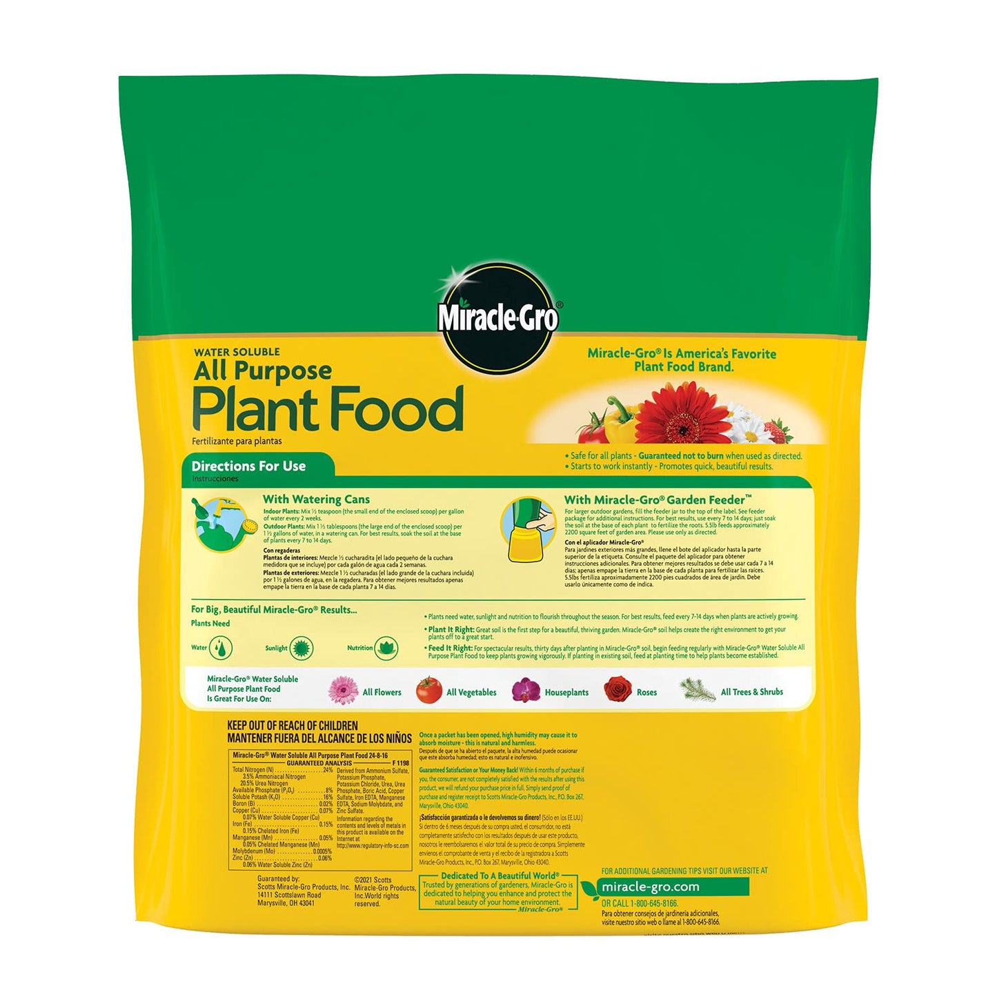 Miracle-Gro All-Purpose Plant Food - Water Soluble Fertilizer for Indoor & Outdoor Plants | 5.5 lb Bag