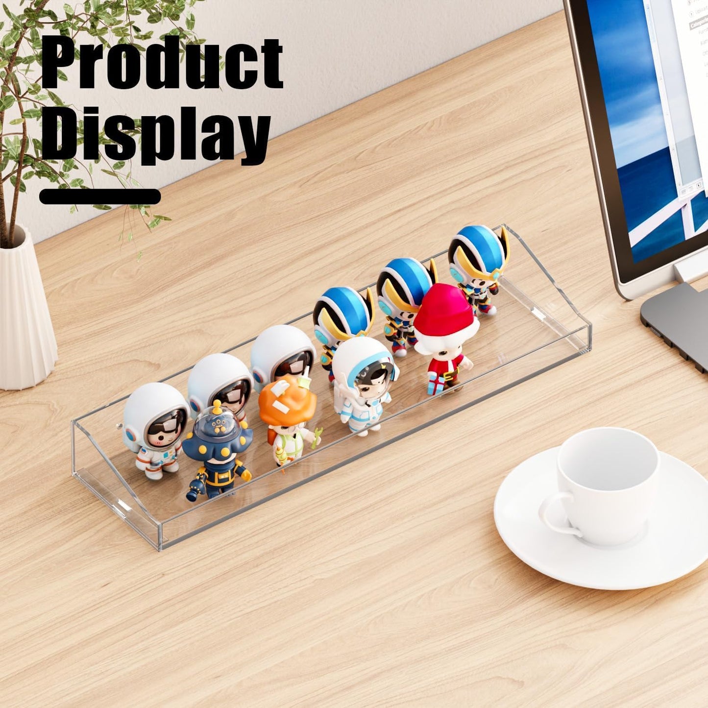 Skiennix Acrylic Floating Shelves - 15" Wall Organizer for Bathroom, Bedroom & Nursery | Clear 6-Pack