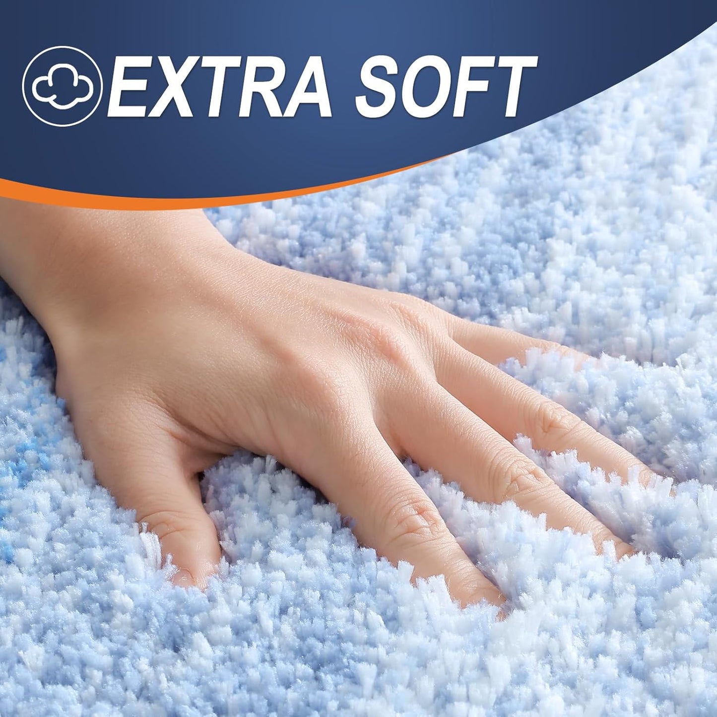OLANLY Bathroom Runner Rug - Extra Soft Microfiber Mat | Quick-Dry, Washable, 70x24, Light Blue