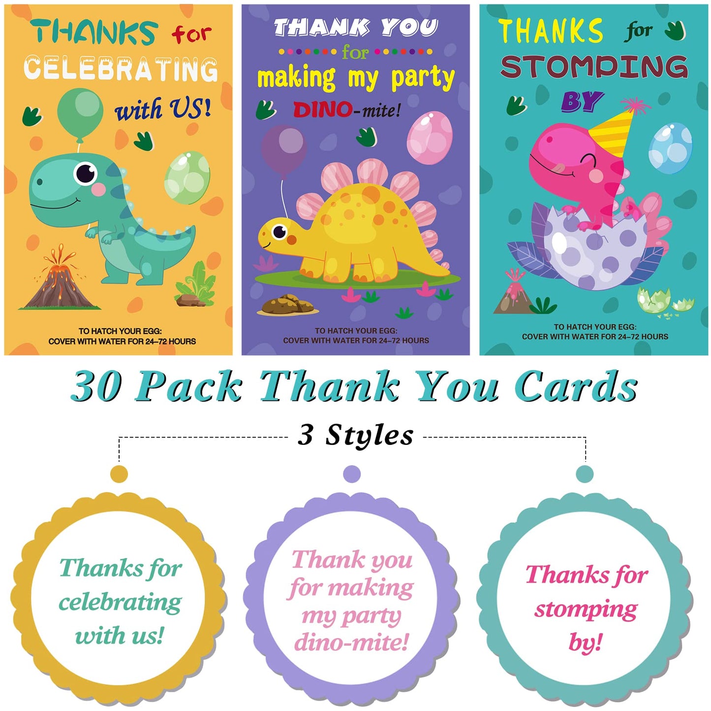 ANPHILE Dinosaur Party Favors, 30 Pack Hatching Dinosaur Eggs with Card Bulk - Dino Birthday Goodie Bag Stuffers , Novelty Birthday Party Favors for Kids