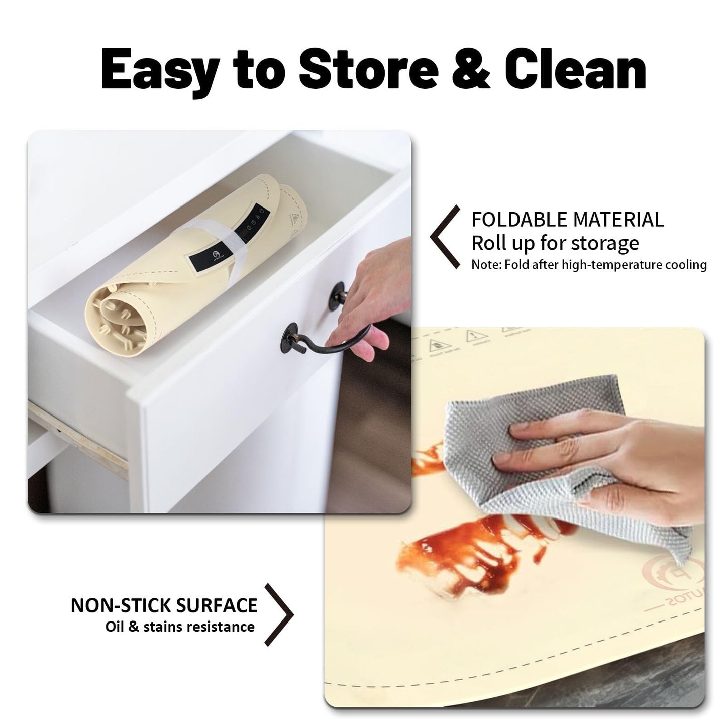 P PBAUTOS Food Warming Mat, 23.1"x15.8" Silicone Heating Mat for Buffets & Parties, Electric Warming Tray with 7 Temp Settings, Auto Shut-Off, Foldable Design, Non-Stick Surface, Household Use Only