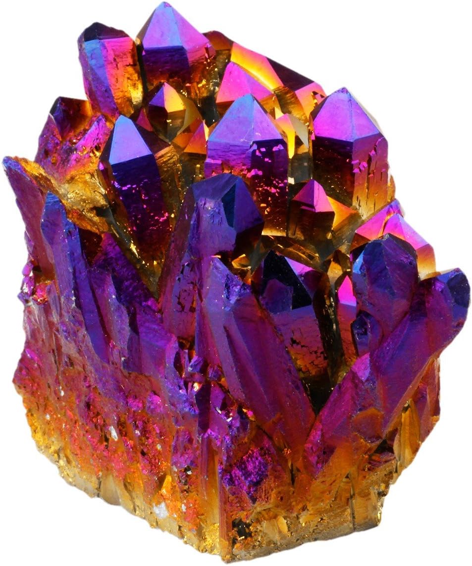 Red Titanium Coated Quartz Geode Druzy Crystal Cluster Specimen - 0.2-0.3lb