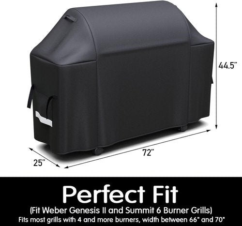 Grisun 7132 Grill Cover - Waterproof Heavy-Duty Protection for Weber Genesis II & Summit | XX-Large 72 Inch