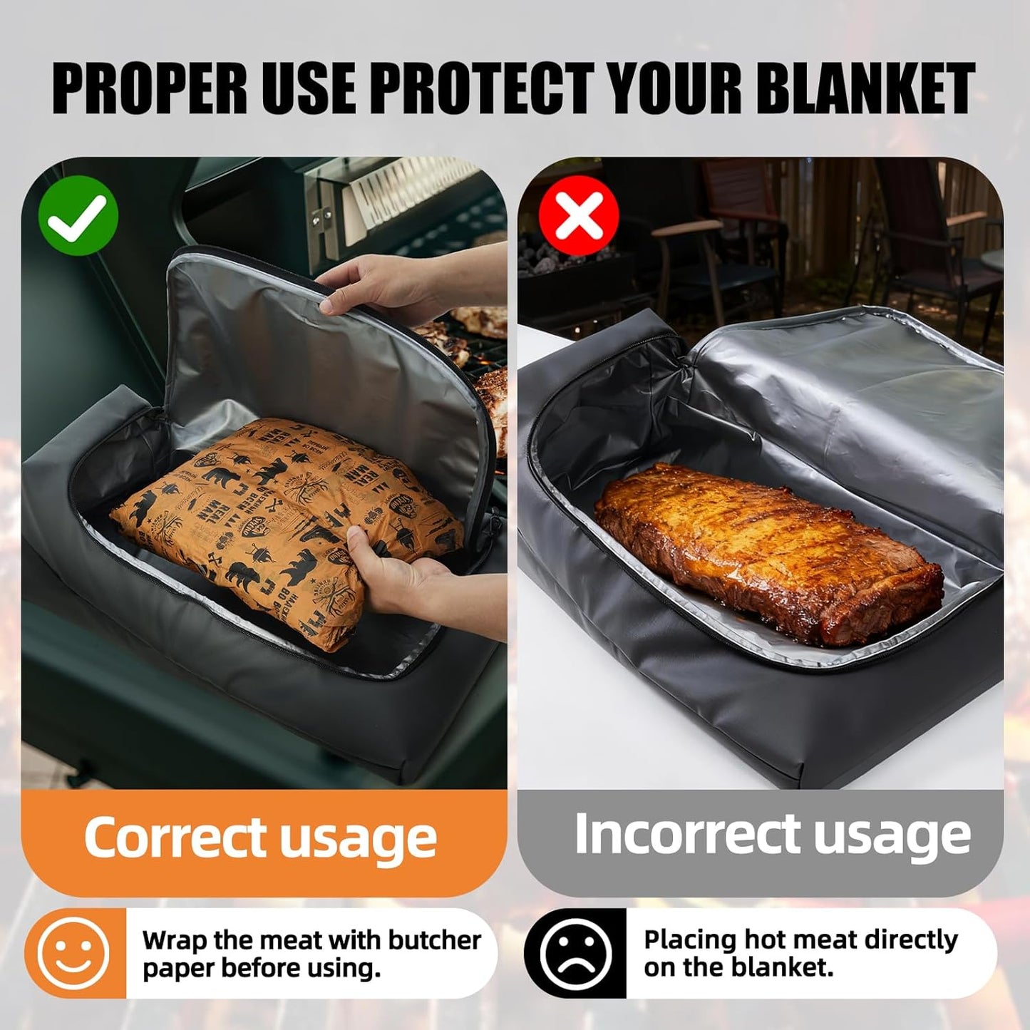 Skiennix BBQ Blanket - 270° Opening Insulated Leak-Proof Meat Resting Bag for Brisket & Turkey | Perfect Gift for Men