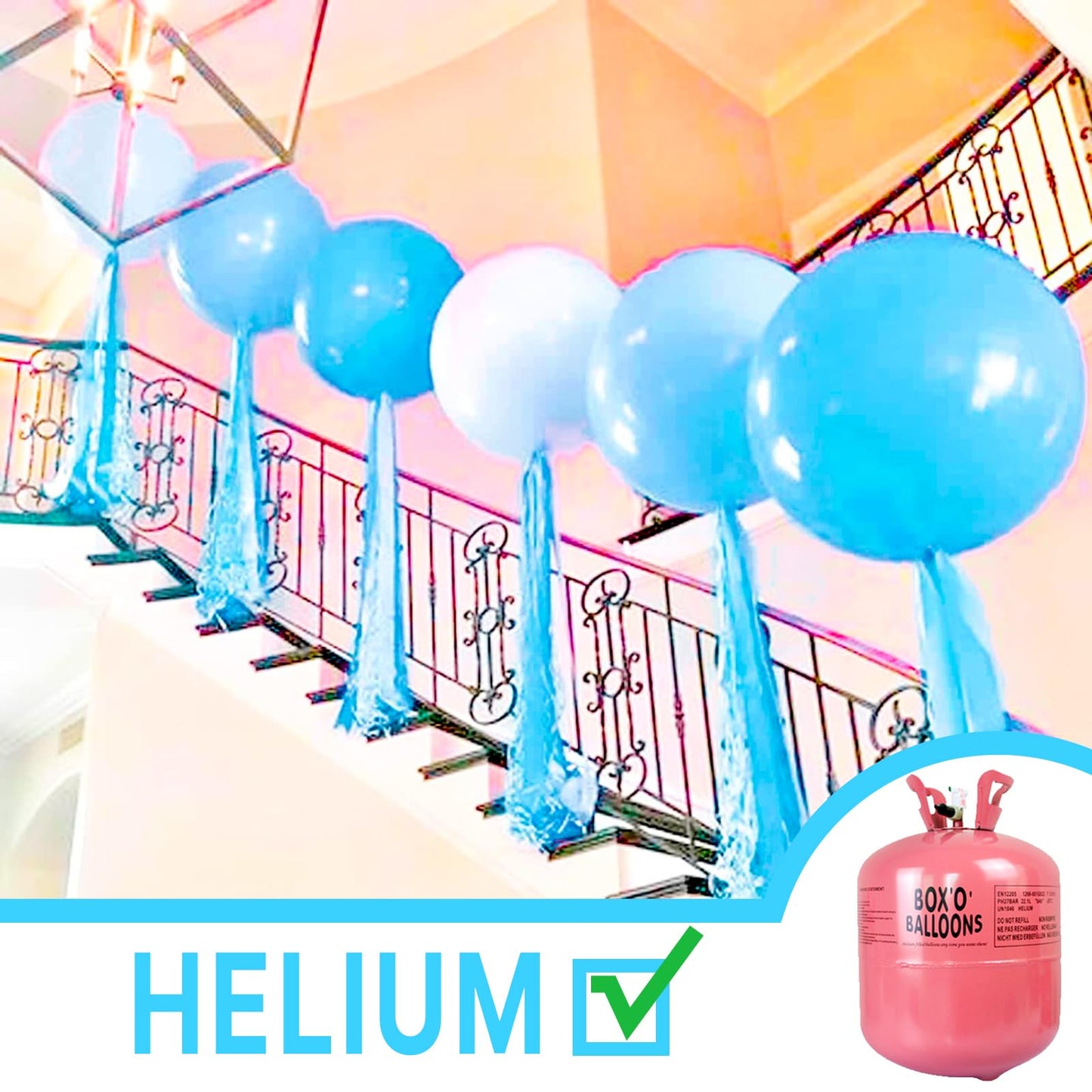 PartyWoo Light Blue Balloons 4pcs 36 Inch Baby Pastel Blue Latex Helium Balloons for Baby Shower Wedding Gender Reveal Graduation Mermaid Birthday Pool Anniversary Beach Party Decorations Blue-Y20