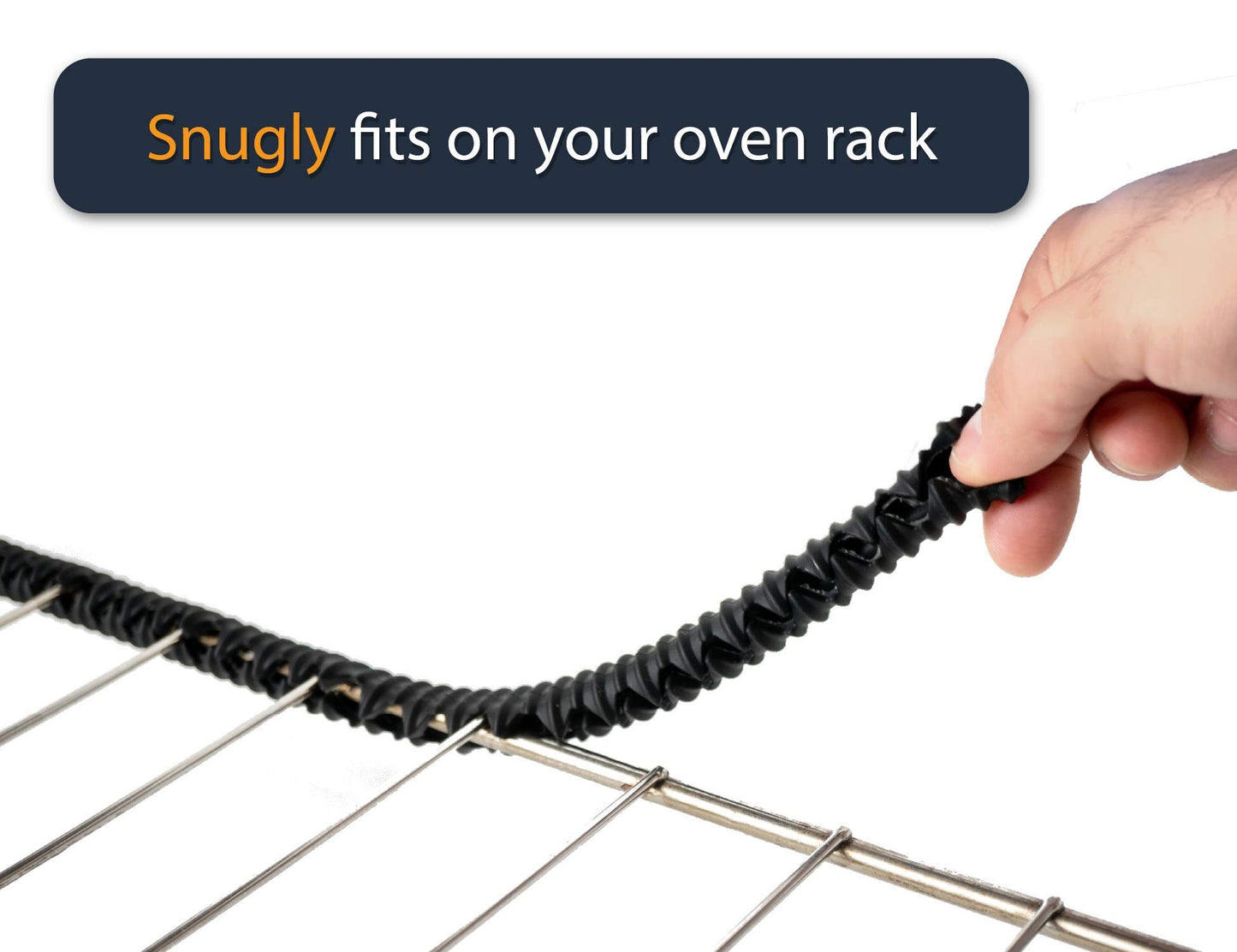Silicone Oven Guards for Racks by Linda’s Essentials (3 Pack) - Heat-Resistant Rack Protectors Shield, Prevents Burns & Scars, Easy to Fit Design, Must-Have Kitchen Safety 14 Inches Long (Black)