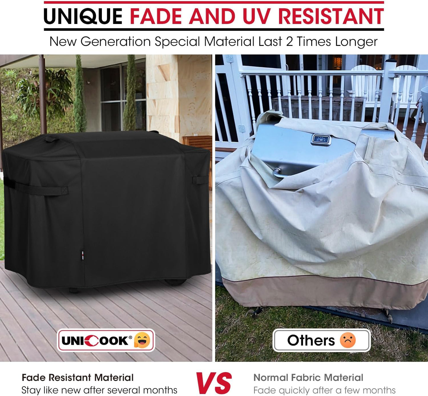 Unicook Griddle Cover - Heavy Duty Waterproof Protection for Weber 28 Inch Gas Griddle | Black