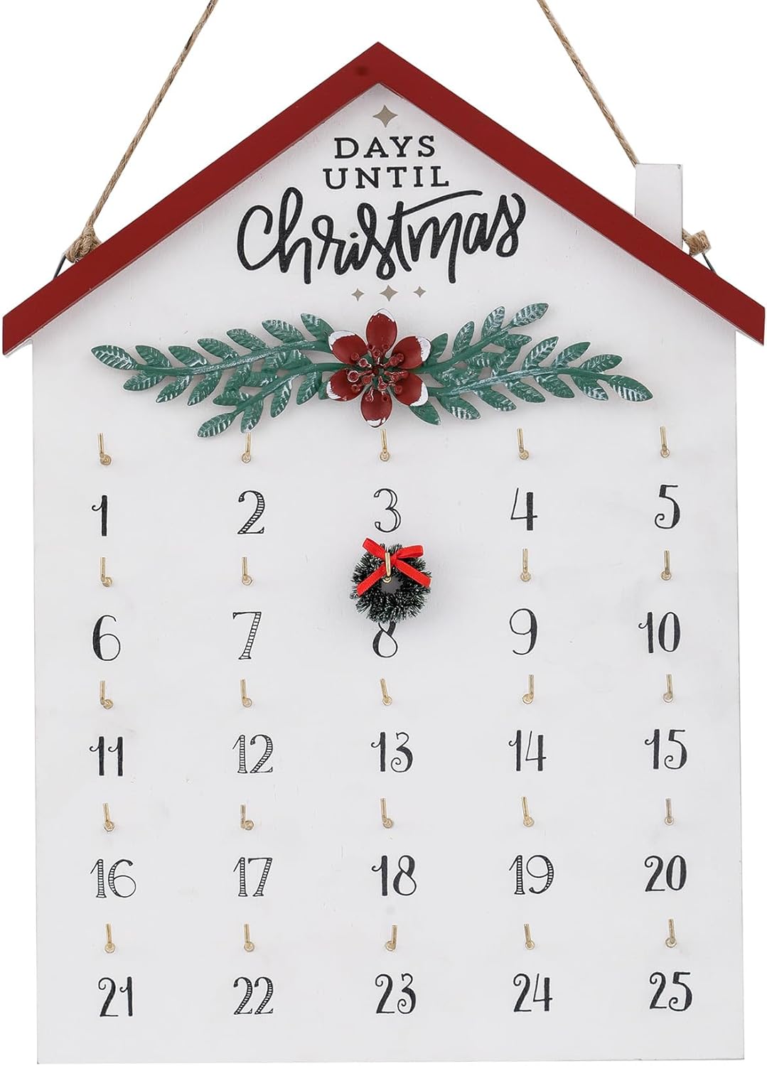 Regine Switzerland Christmas Countdown Calendar - Rustic Wooden Advent Decor for 25 Days Until Christmas
