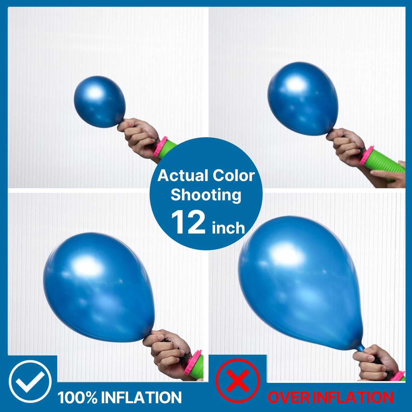 PartyWoo Metallic Blue Balloons 140pcs Different Sizes of 18 12 10 5 Inch Chrome Blue Latex Balloons for Graduation Wedding Baby Shower Wedding Bachelorette Birthday Party Decorations Blue-G106