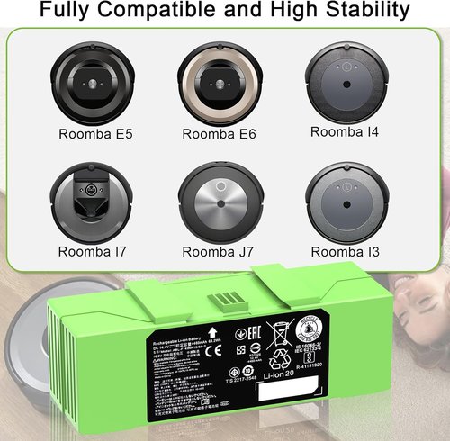 Dentsing ABL-F Replacement Battery for iRobot Roomba i7, j7 & e Series | 4460mAh 14.4V Power