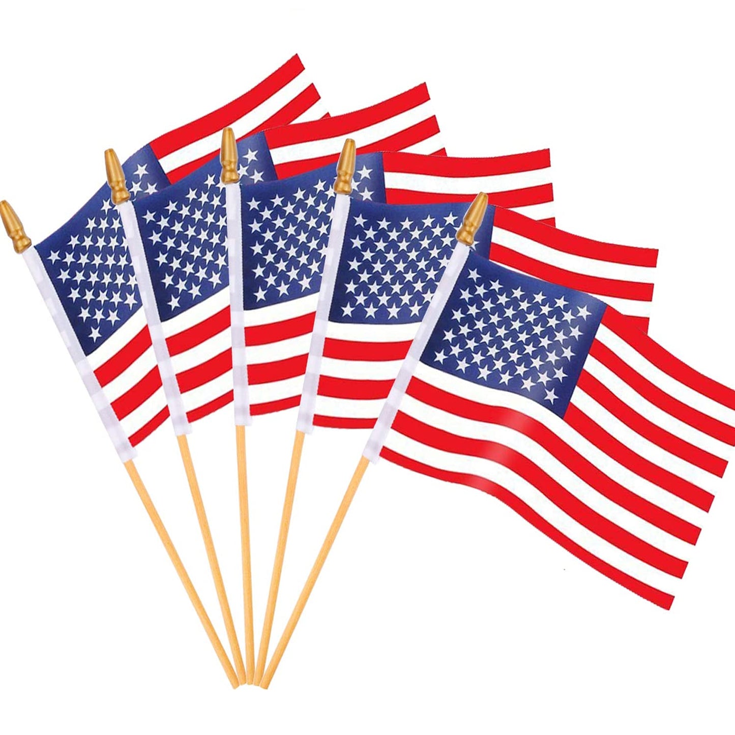 Small American Flags on Stick,65 American Flags Hand Held Mini US Flags for American Independence Day,Memorial Day President's Day,Veterans Day (4x6 Inches)