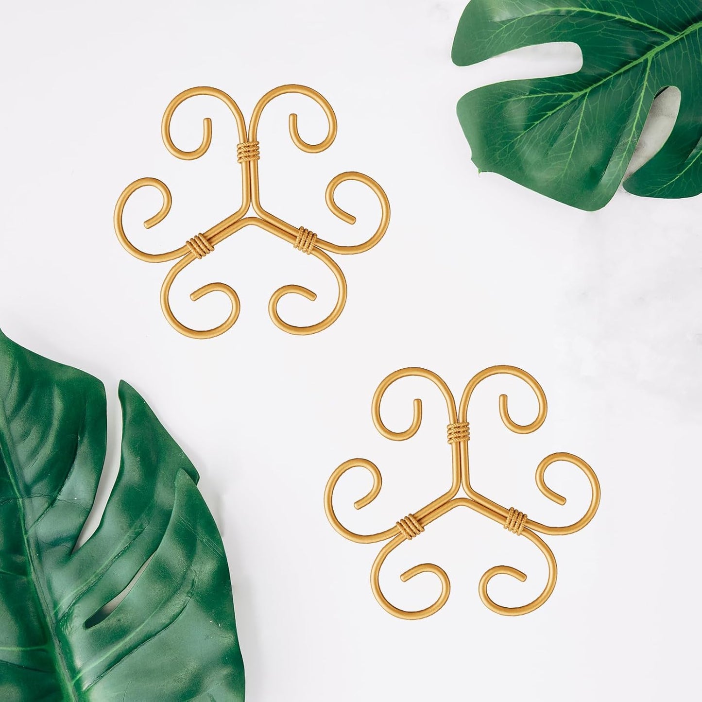 Monstera Plant Support Stakes - 4PCS Iron Design for Indoor Plants | Stable Growth & Turtle Shell Clamp