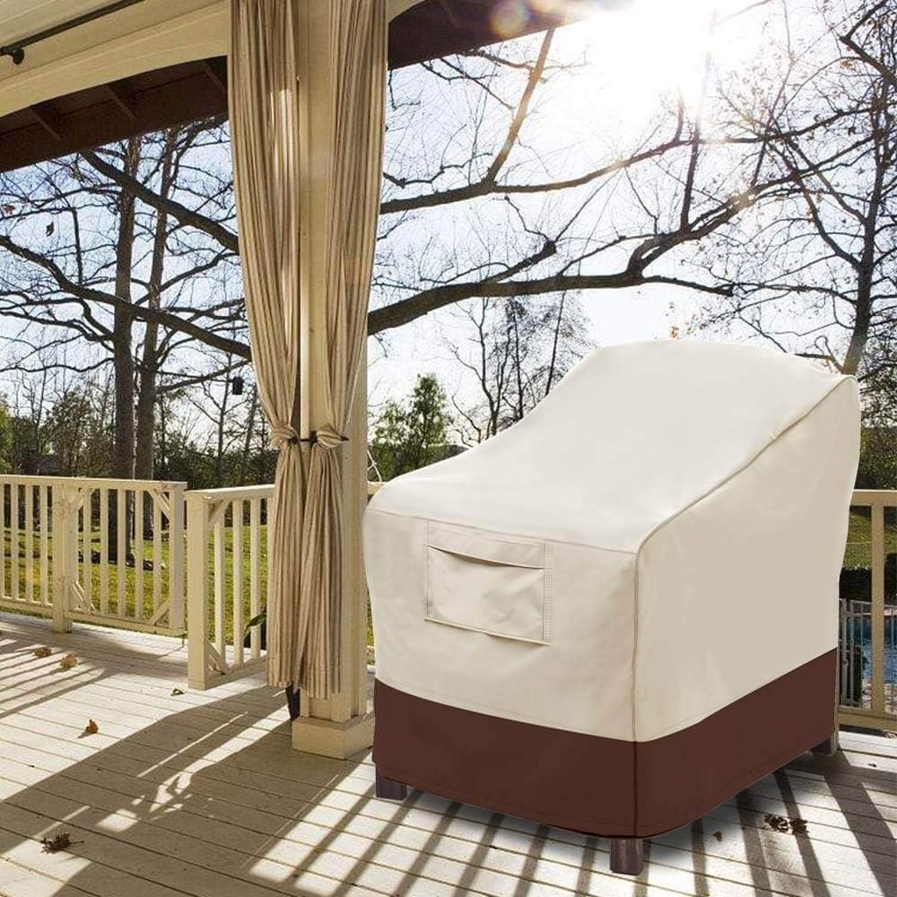 Vailge Patio Chair Covers - Heavy Duty Waterproof Lounge Deep Seat Covers | 4 Pack - Small, Beige & Brown