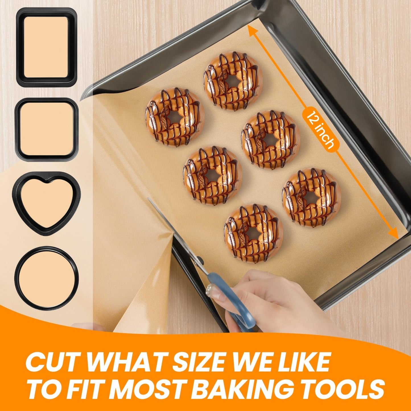 Skiennix Silicone Baking Mat Roll - Heat Resistant Non-Stick Pastry & Dough Rolling Mat | Reusable Countertop Protector