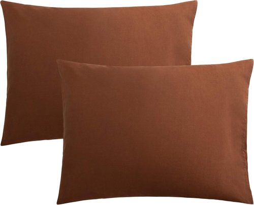 FLXXIE Pillow Cases - Soft Microfiber Standard Size Pillow Covers | Wrinkle & Stain Resistant, 2-Piece Set, 20x26, Brown